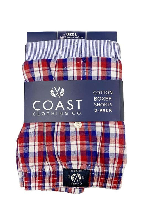 Coast Boxers Woven 2pk Cotton - Navy
