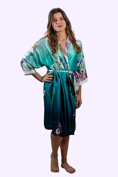Essence Robe Satin Print - Pacific