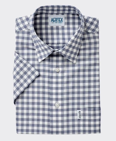 Aertex Shirt S/S Somerset Check - Grey