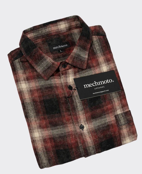 Mechmoto Shirt L/S Brushed Cotton - Red