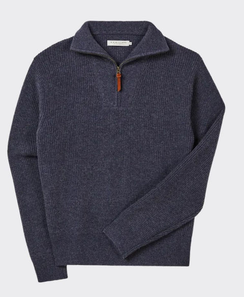 RMW Linton 1/4 Zip Lambswool Knit - Blue Marle
