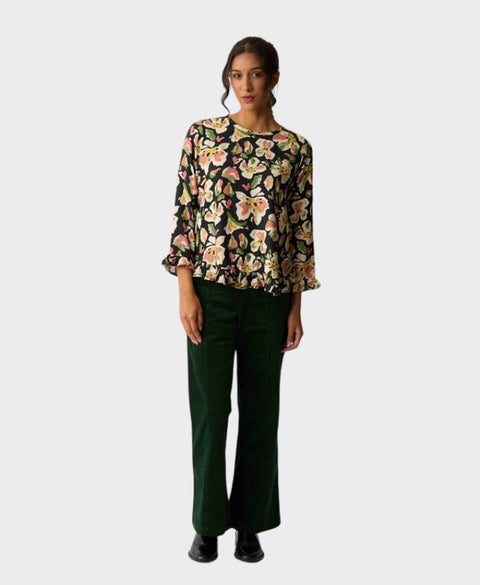 Preen Top Gathered Scoop Hem - Forest Flora