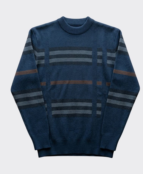 Sugar Kint Stripe Crew - Navy
