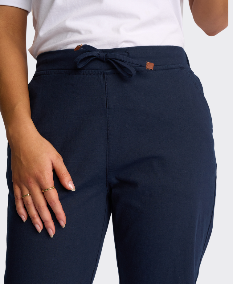 Vassalli Pant Henley 7/8 Slim Leg Elastic Waist