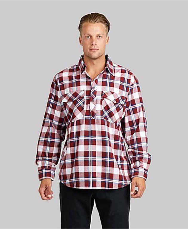 Swanndri Egmont Shirt - Red Navy Check