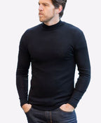 Noble Wilde Mens Merino Sergio Turtle Neck - Black