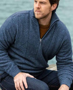Noble Wilde Mens Javelin Zip Neck - Neptune