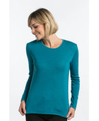 Bay Road Merino Womens Crew - Turquoise