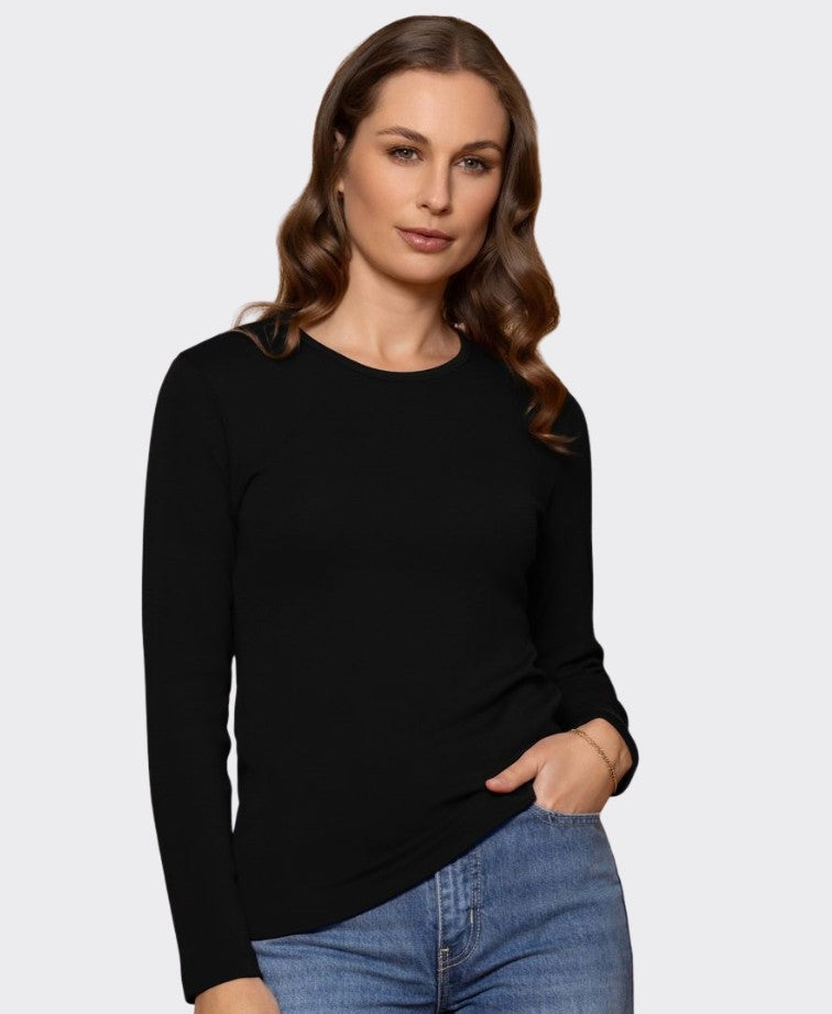 Bay Road Merino Womens Crew - Black