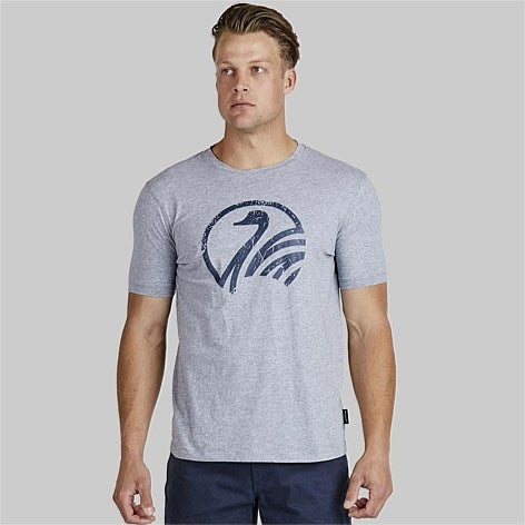 Swanndri Logo Tee - Grey Marle/Char
