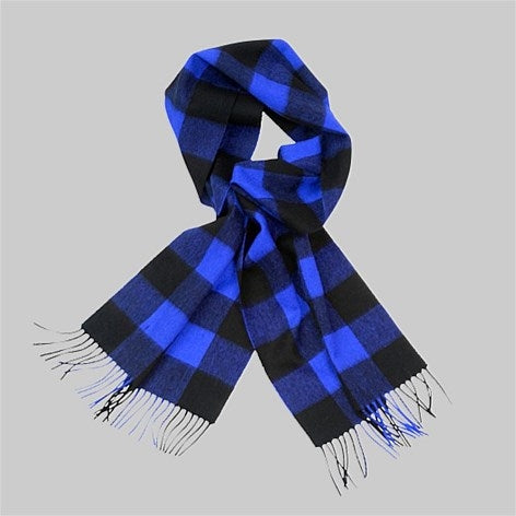Swanndri Unisex Wool Scarfie - Blue/Blk Check