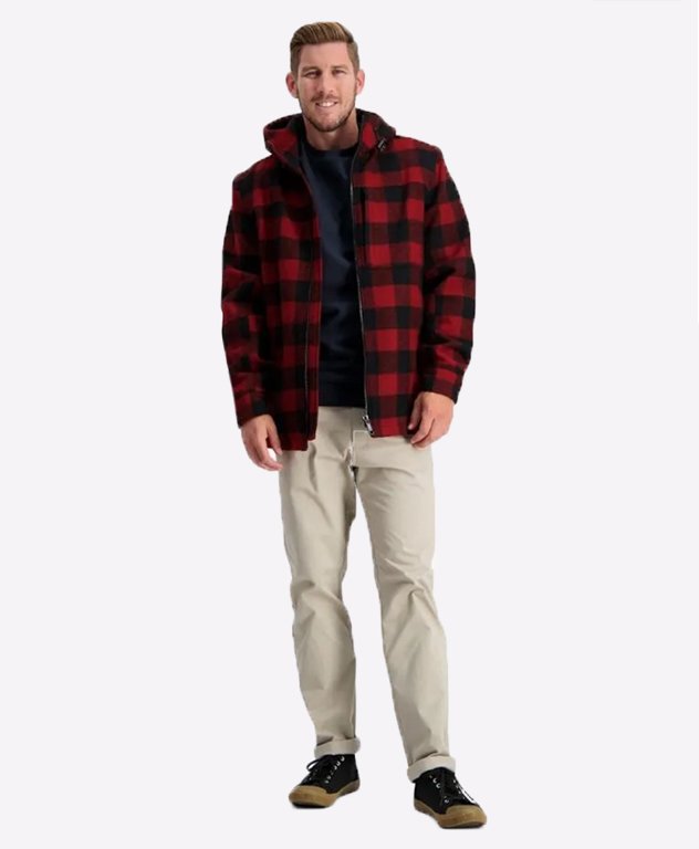 Swanndri Hudson Hoody - Oxblood Check