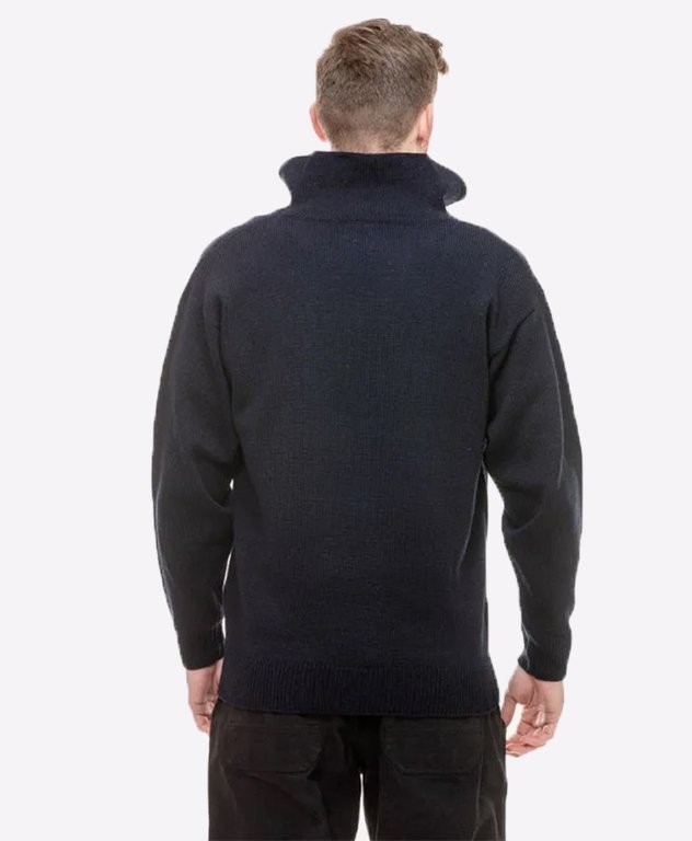 Swanndri Mariner Zip Neck Sweater - Navy