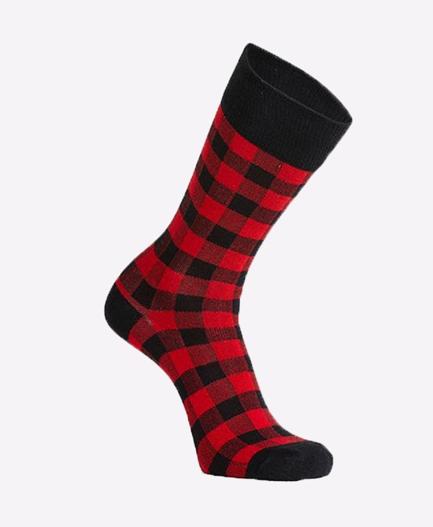 Swanndri Heritage Cotton Socks - Red/Blk Check
