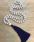 MinT Sorbet Tassel Necklace - Navy/White