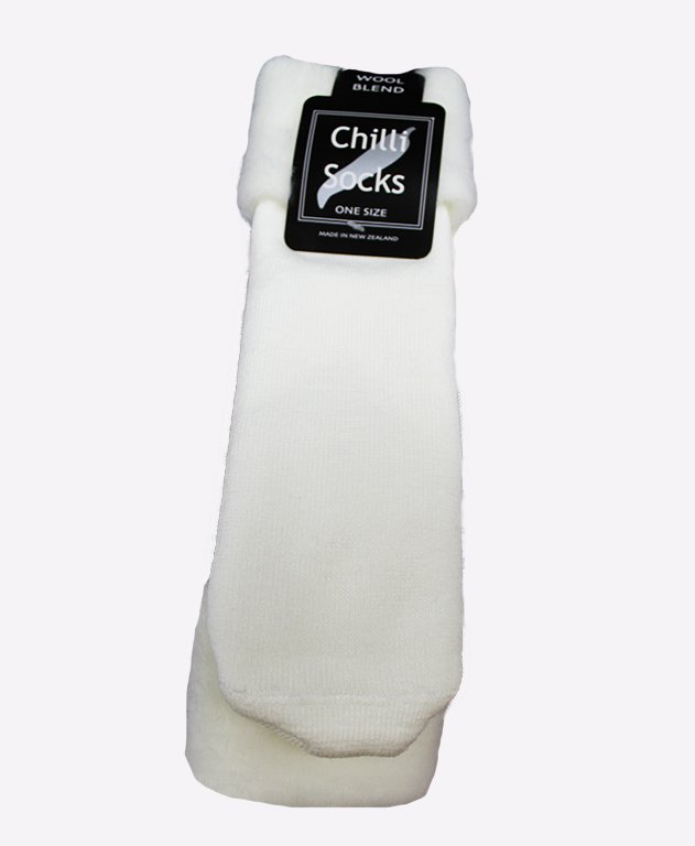 Chilli Socks Bedsocks Plain - Winter White