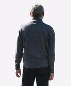 Classified Man Knit Zip Neck Merino - Charcoal/Fawn