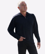 Classified Man Knit Zip Neck Merino - Ink/Navy