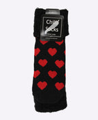 Chilli Socks Bedsocks Hearts - Black