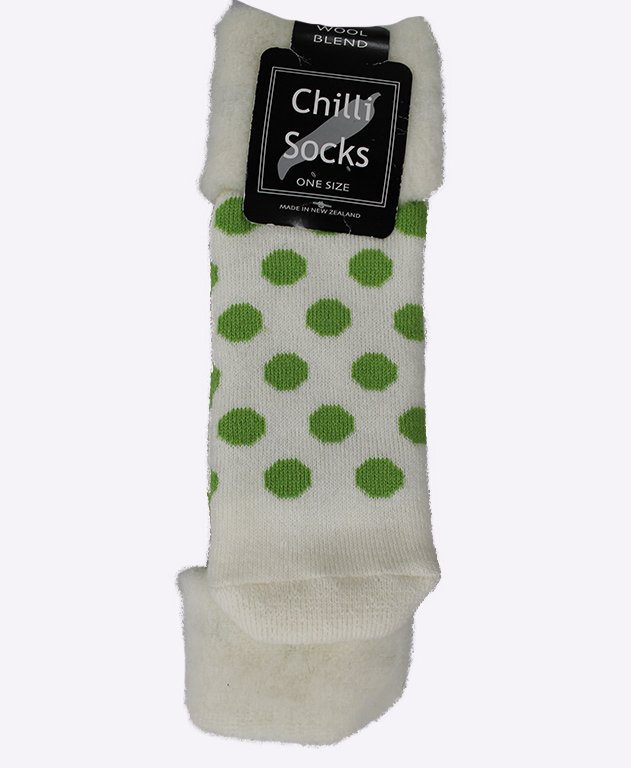 Chilli Socks Bedsocks Spots - W White/Apple