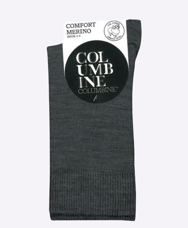 Columbine Comfort Merino Crew Plain - Grey Marle