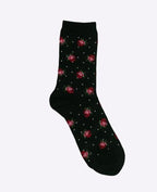 Columbine Comfort Merino Crew Flower Dot - Black