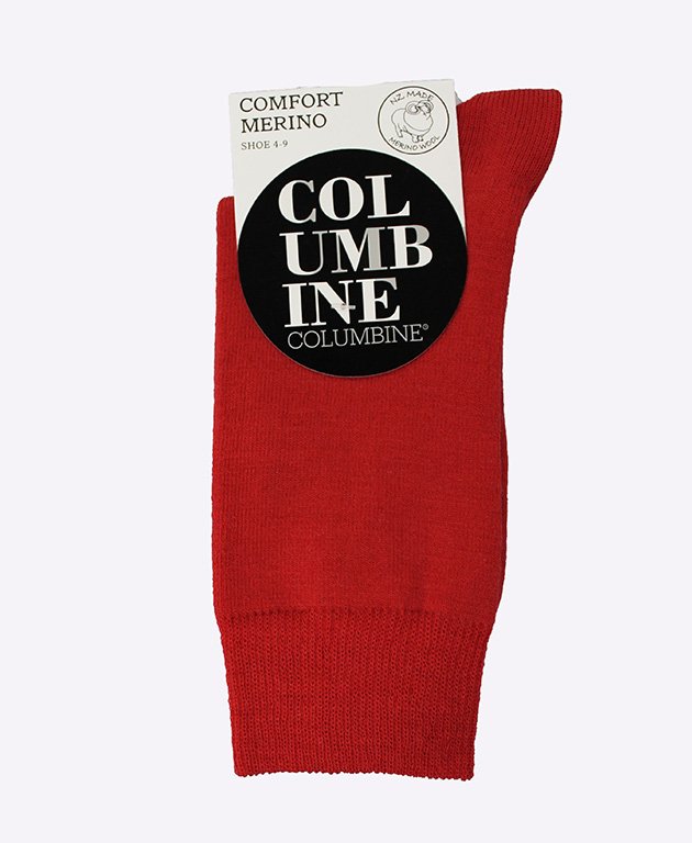 Columbine Comfort Merino Crew Plain - Red