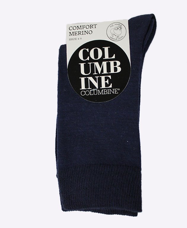 Columbine Comfort Merino Crew Plain - Navy