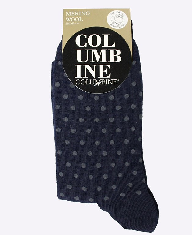 Columbine Merino Crew Spot - Navy/Grey