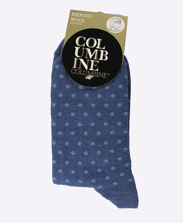 Columbine Merino Crew Spot - Denim/Ocean