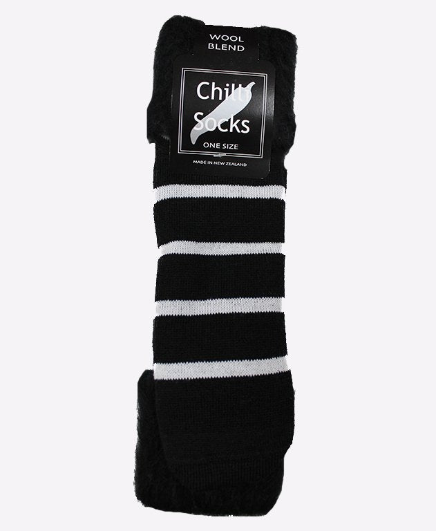 Chilli Socks Bedsocks Stripe - Black/White