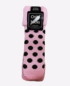 Chilli Socks Bedsocks Spots - Baby Pink/Choc