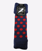Chilli Socks Bedsocks Spots - Navy/Red