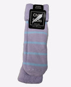 Chilli Socks Bedsocks Stripe - Lilac/Pdr Blue