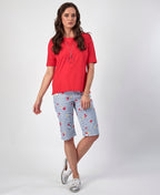 Vassalli Tee Boat Neck - Poppy
