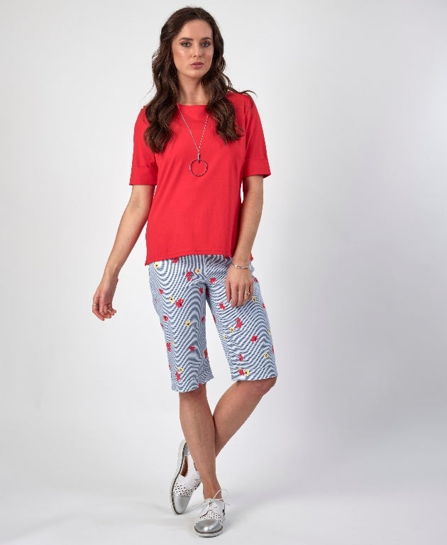 Vassalli Tee Boat Neck - Poppy
