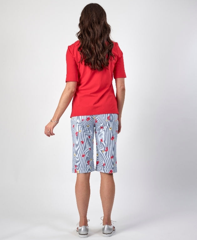 Vassalli Tee Boat Neck - Poppy