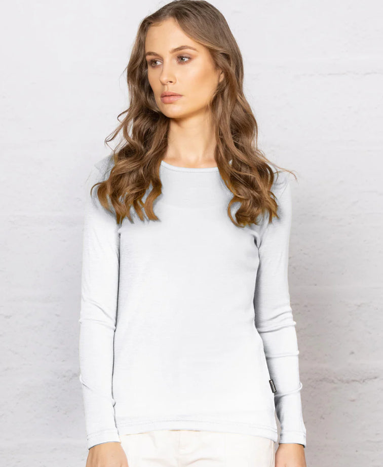Bay Road Merino Womens Crew - Winter White