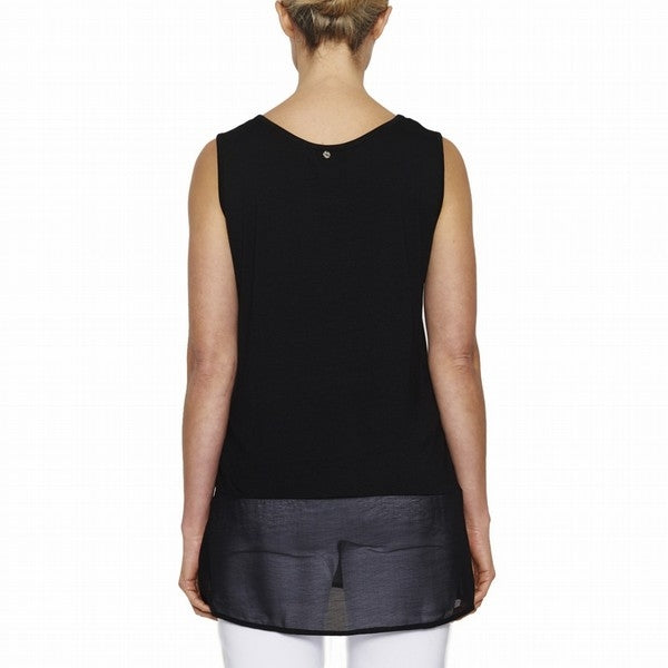 Threadz Top S/L Georgette Hem - Black