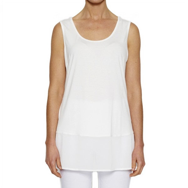 Threadz Top S/L Georgette Hem - White