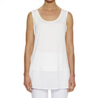 Threadz Top S/L Georgette Hem - White