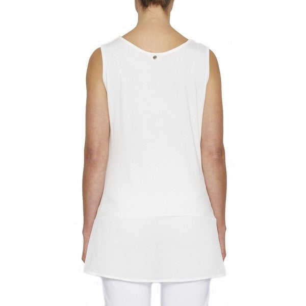 Threadz Top S/L Georgette Hem - White