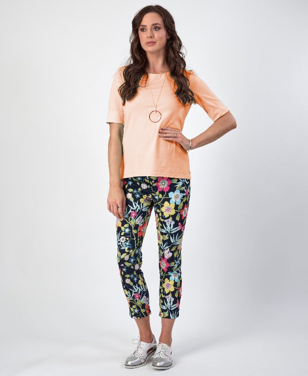 Vassalli Tee Boat Neck - Apricot