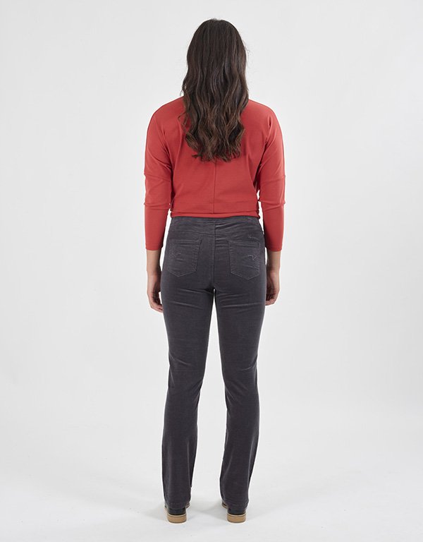 Vassalli Pant Bay Cord Slim Leg - Charcoal