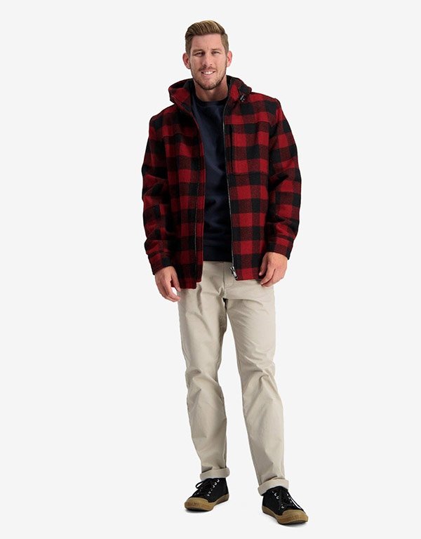 Swanndri Hudson Hoody - Oxblood Grid