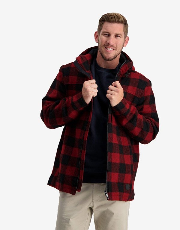 Swanndri Hudson Hoody - Oxblood Grid