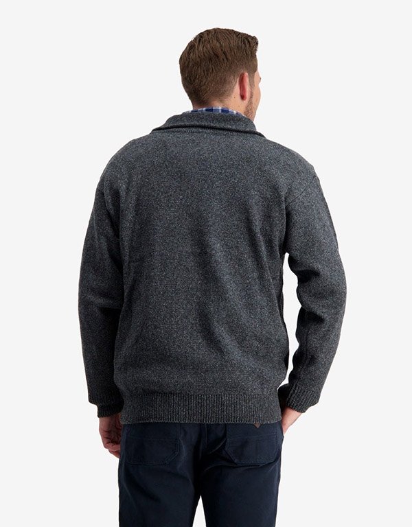 Swanndri Mariner Zip Neck Sweater - Charcoal Marle