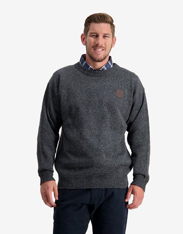 Swanndri Seafarer Crew Neck Sweater - Charcoal Marle