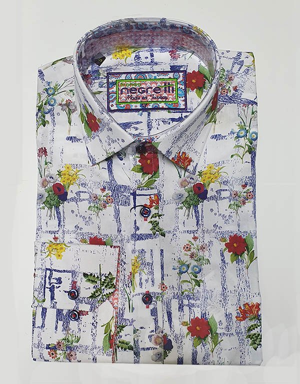 Franco Negretti Shirt L/S Flowers - Floral