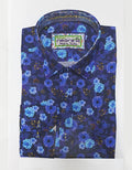 Franco Negretti Shirt L/S Floral - Royal